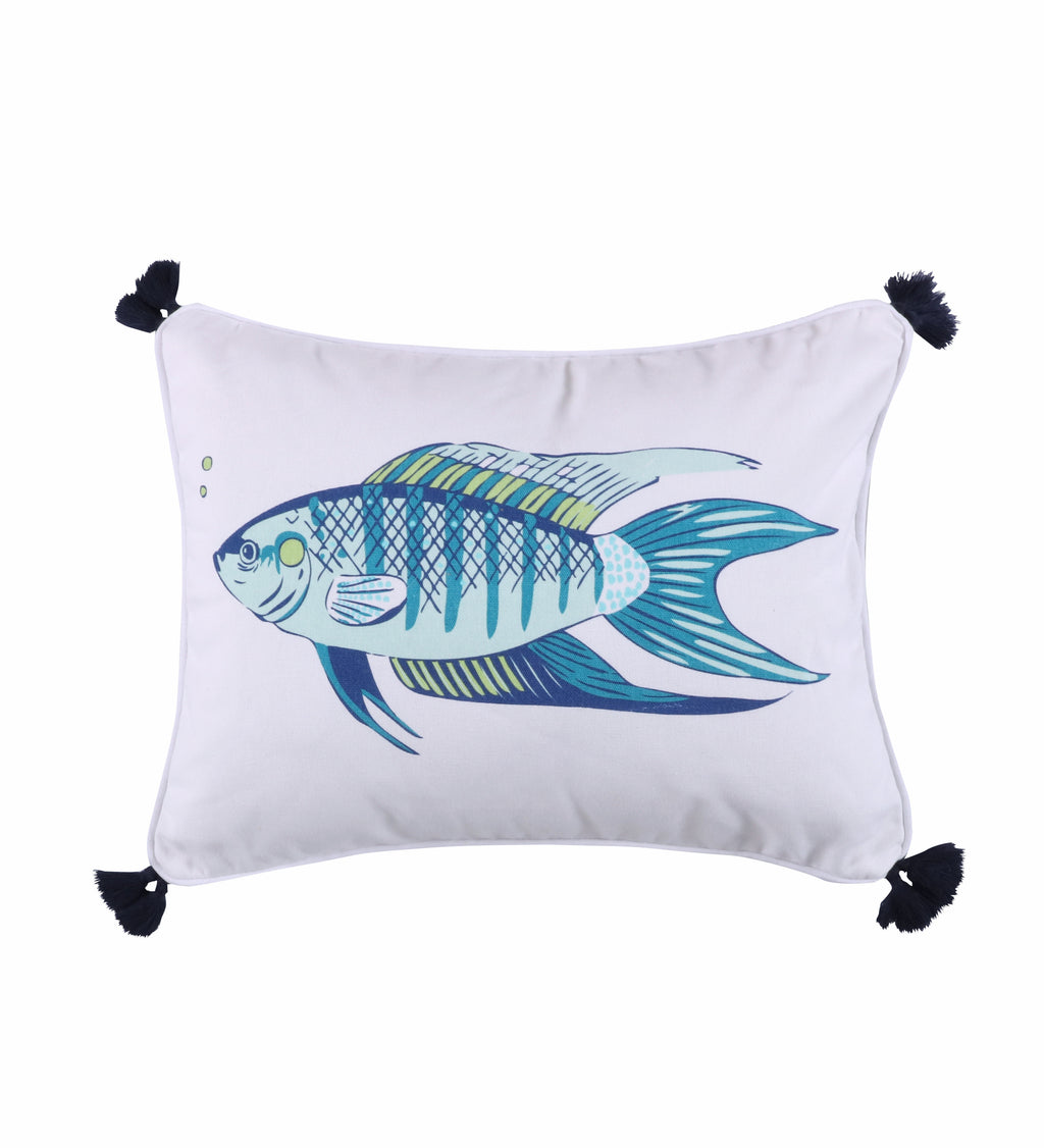 Aquamarine Fish Pillow