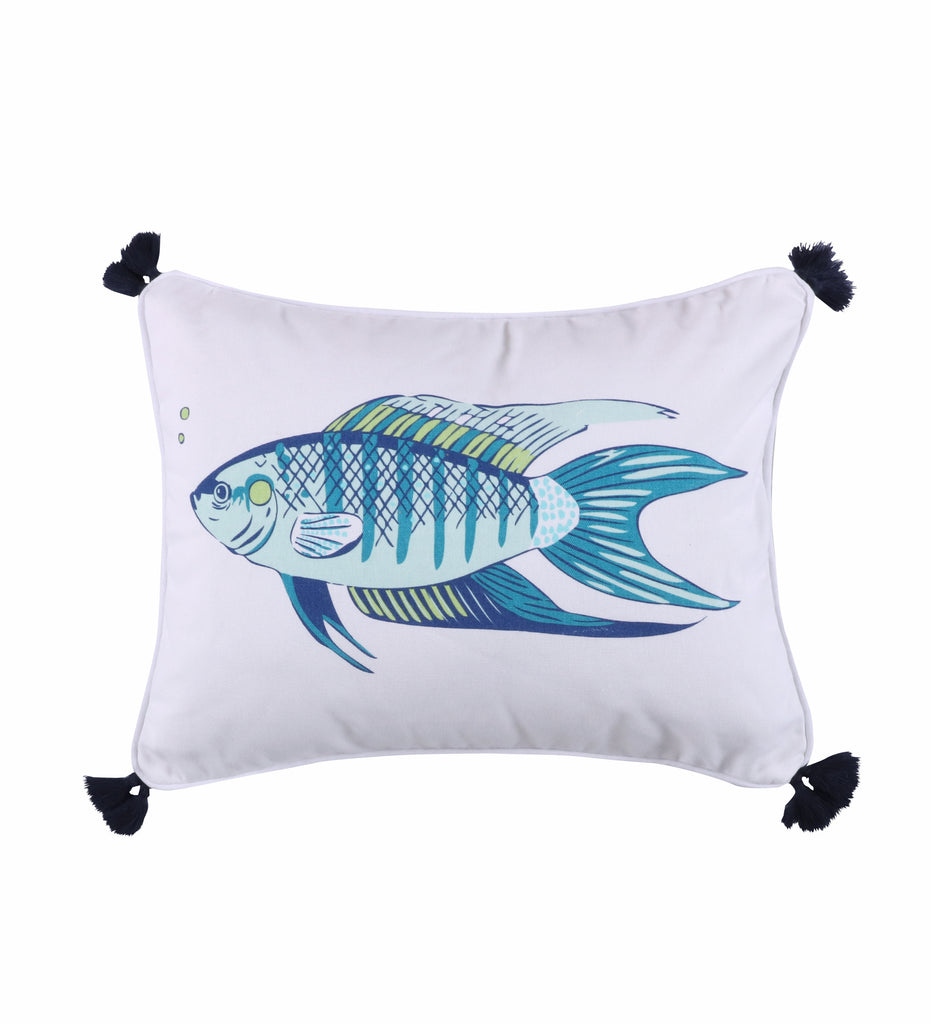 Aquamarine Fish Pillow