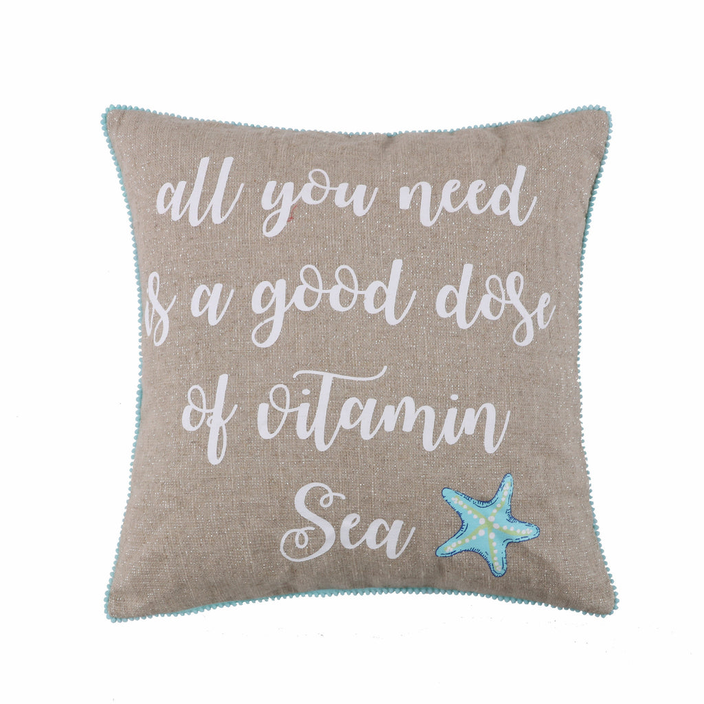 Aquamarine Vitamin Sea Pillow