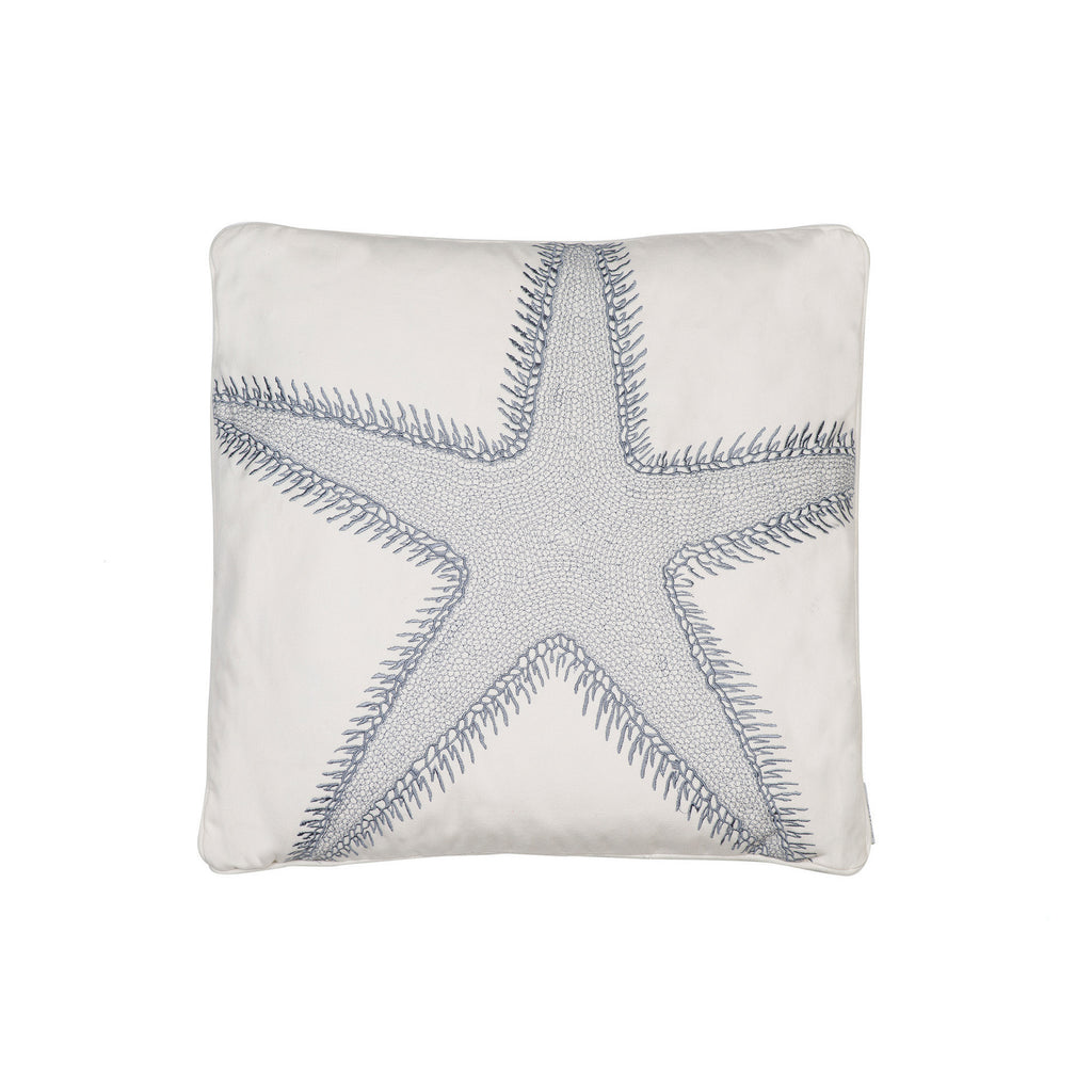 St Bart Stripe Embroidered Star Fish Pillow